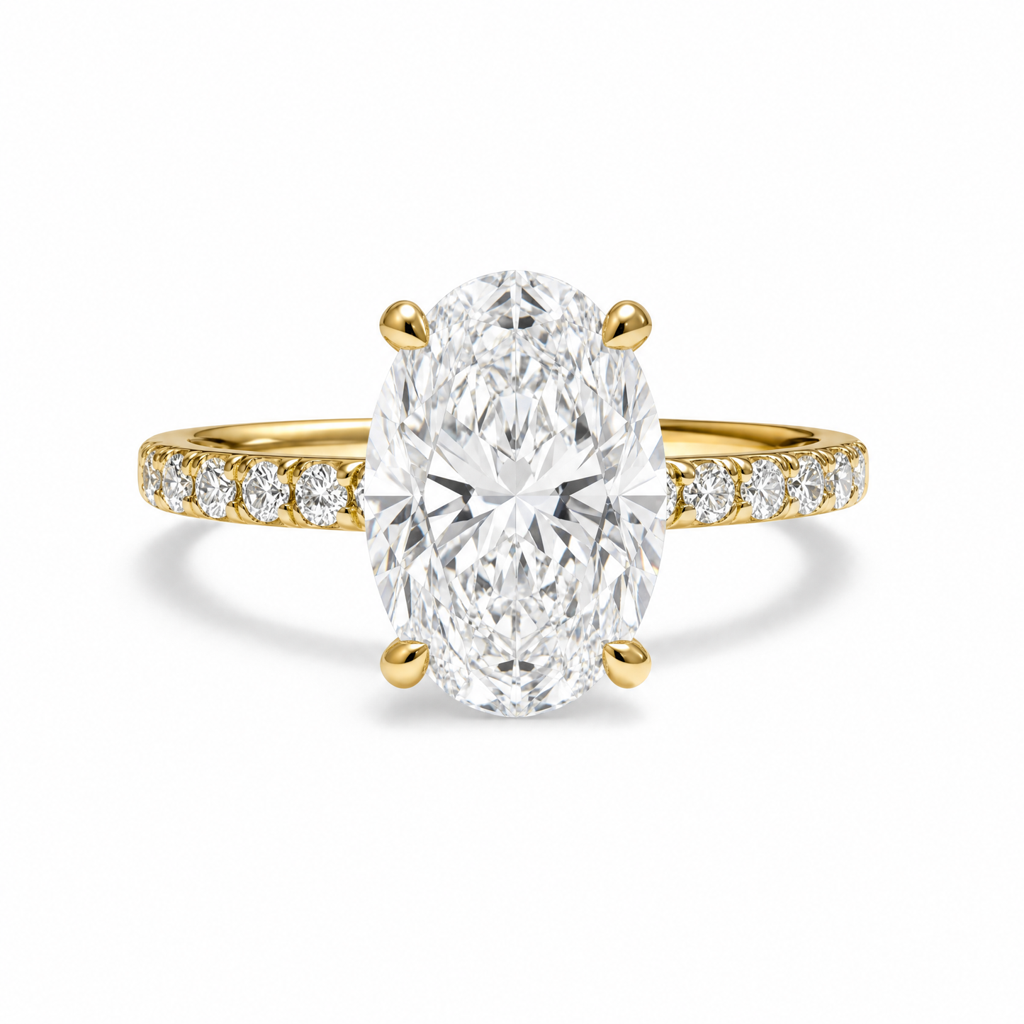 OVAL WITH SIDE DIAMONDS