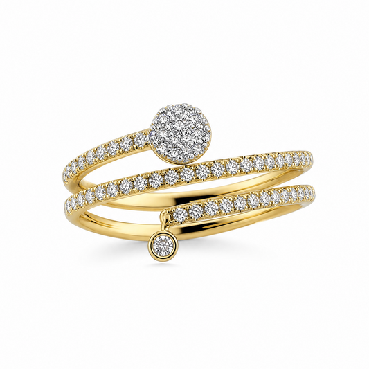 Ring met spiraalvormige diamant 