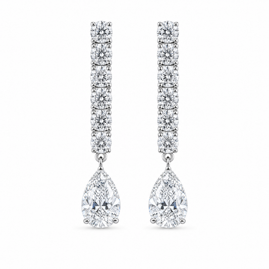 PEAR SHAPED TENNIS EARRINGS