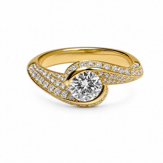 ROUND CUT TWIST RING