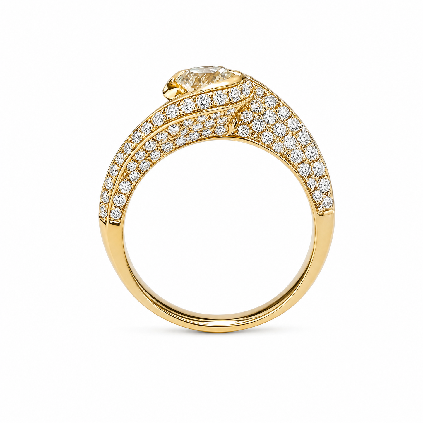 ROUND CUT TWIST RING