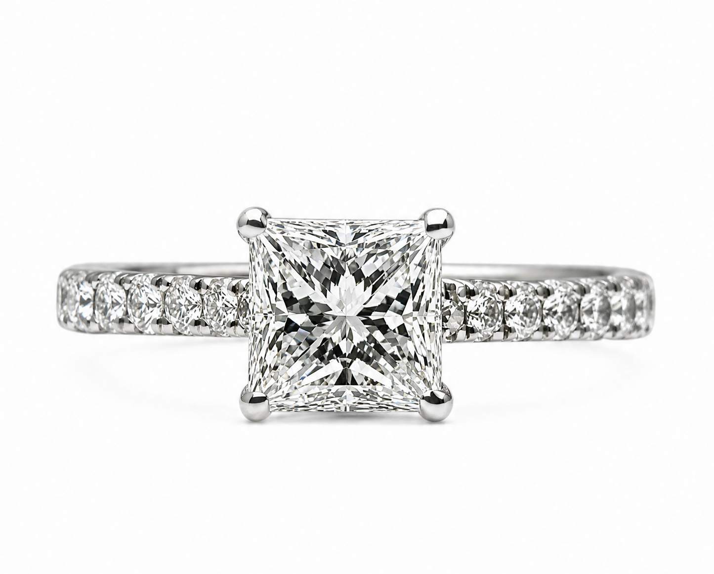 BAGUE PAVÉ TAILLE PRINCESSE 0,70 CT 