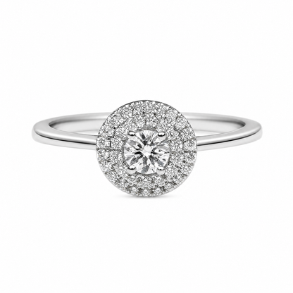 DOUBLE HALO ROUND SOLITAIRE RING
