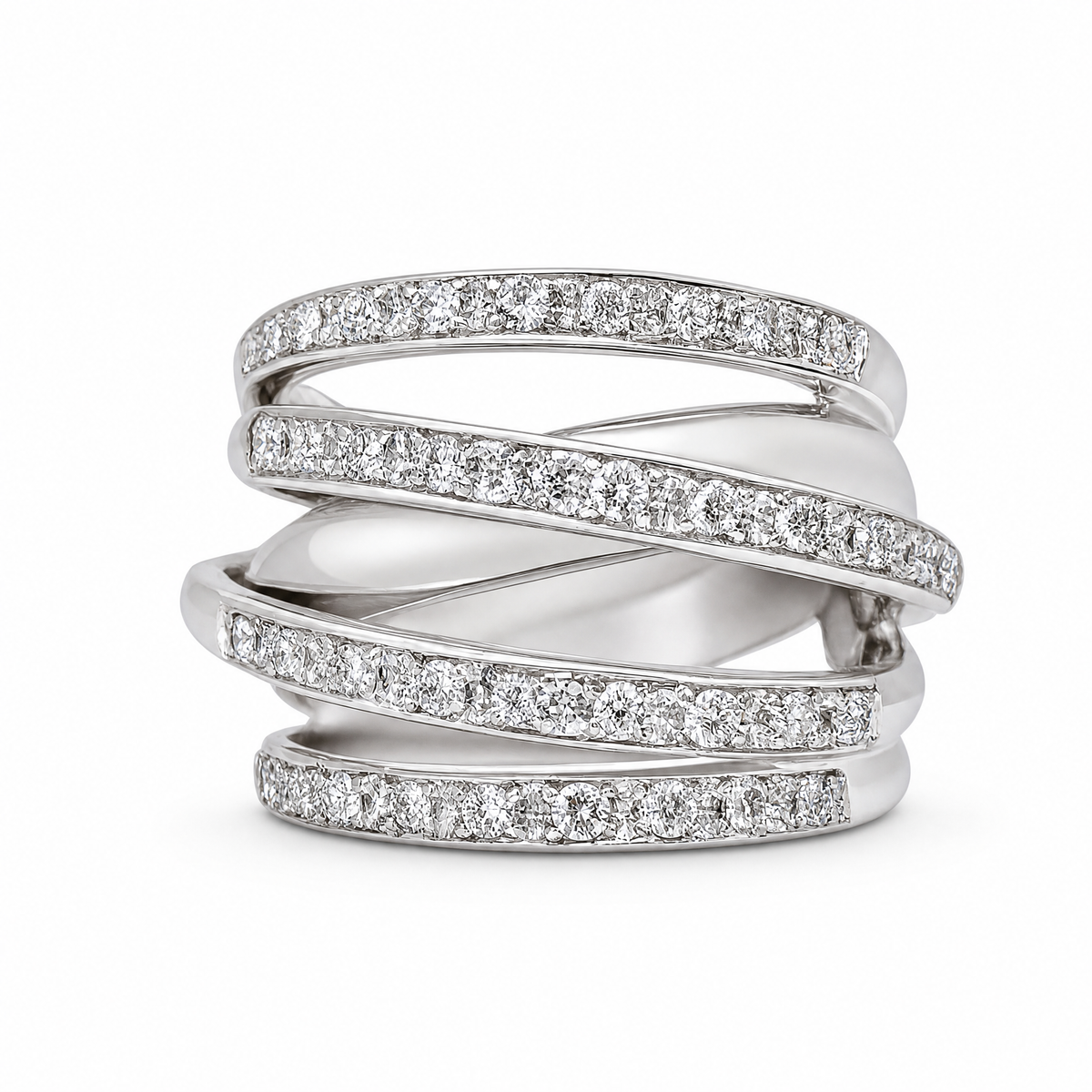 PAVE CROSSED RING