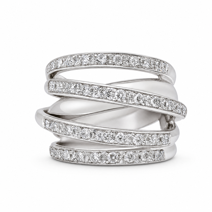 PAVE CROSSED RING
