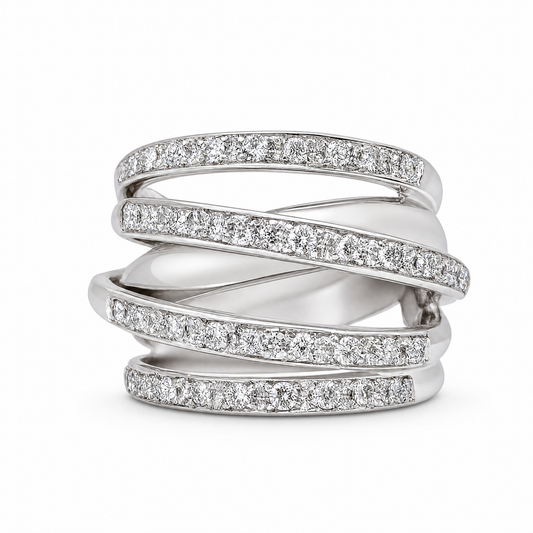 1.15 CT GEPLAATSTE GEKRUISTE RING 
