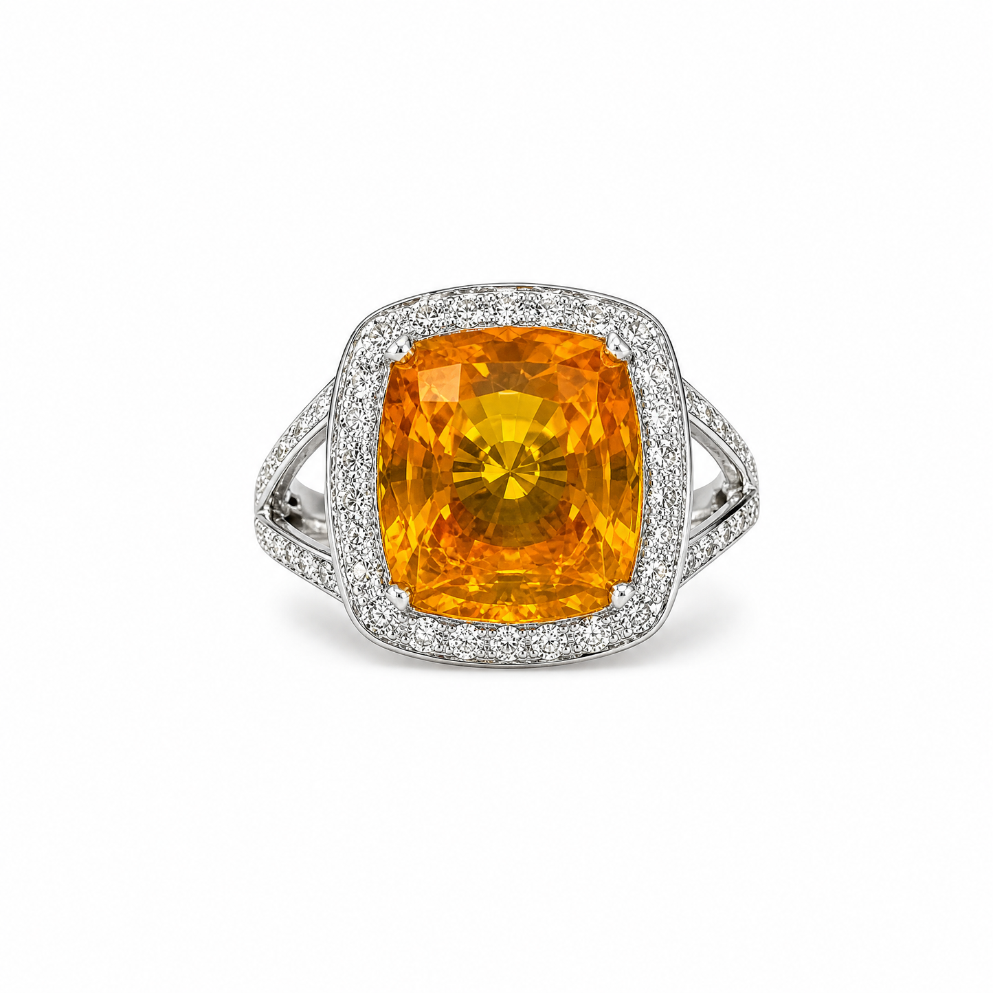 ORANGE SAPPHIRE DIAMOND RING