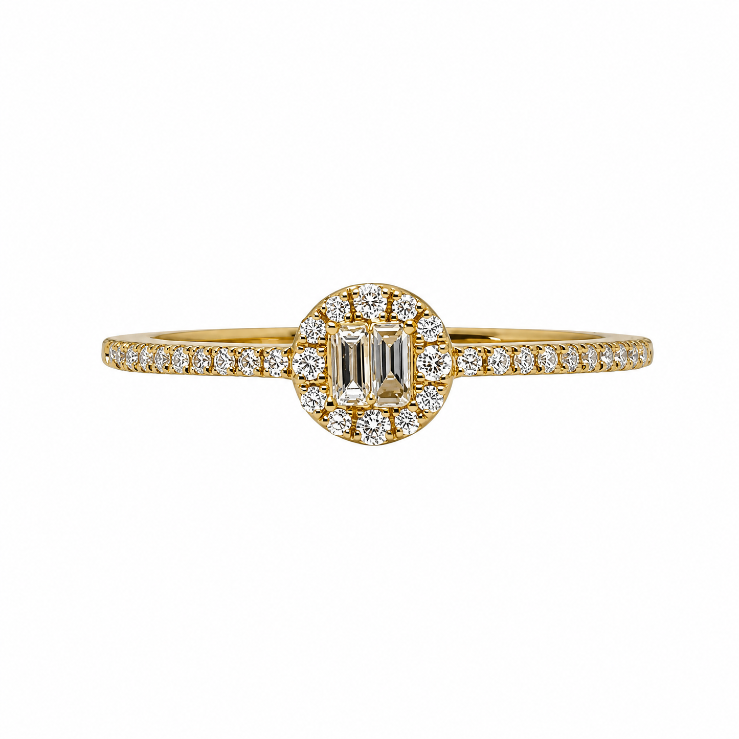 Bague en diamant rond illusion