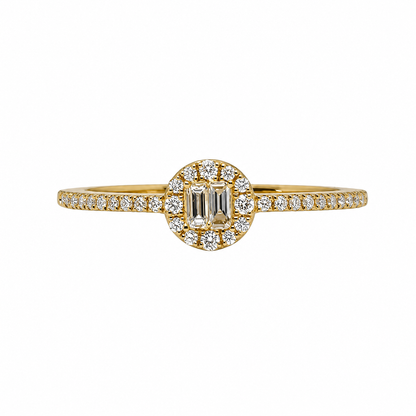 Bague en diamant rond illusion