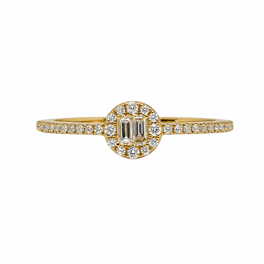 Bague en diamant rond illusion