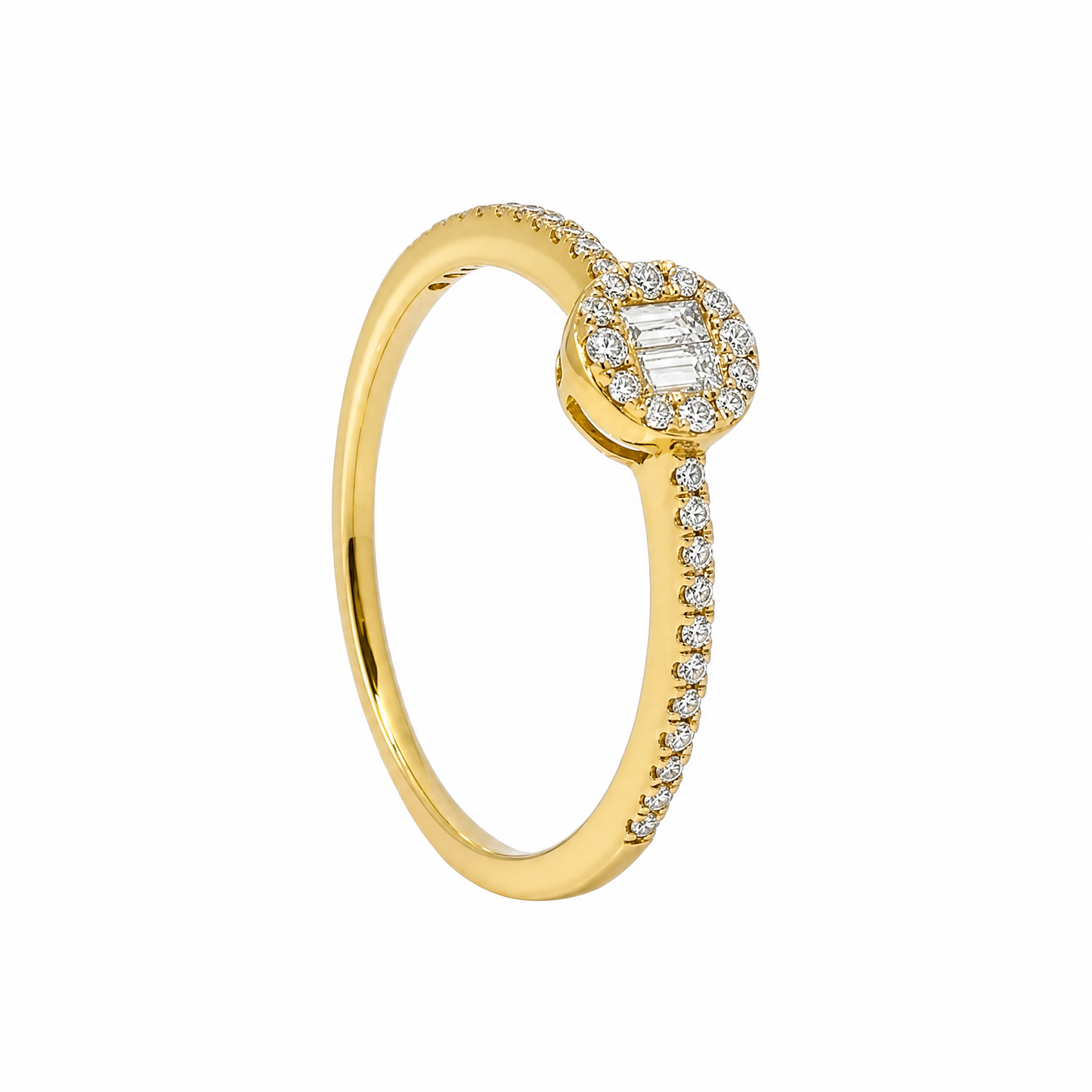 Bague en diamant rond illusion