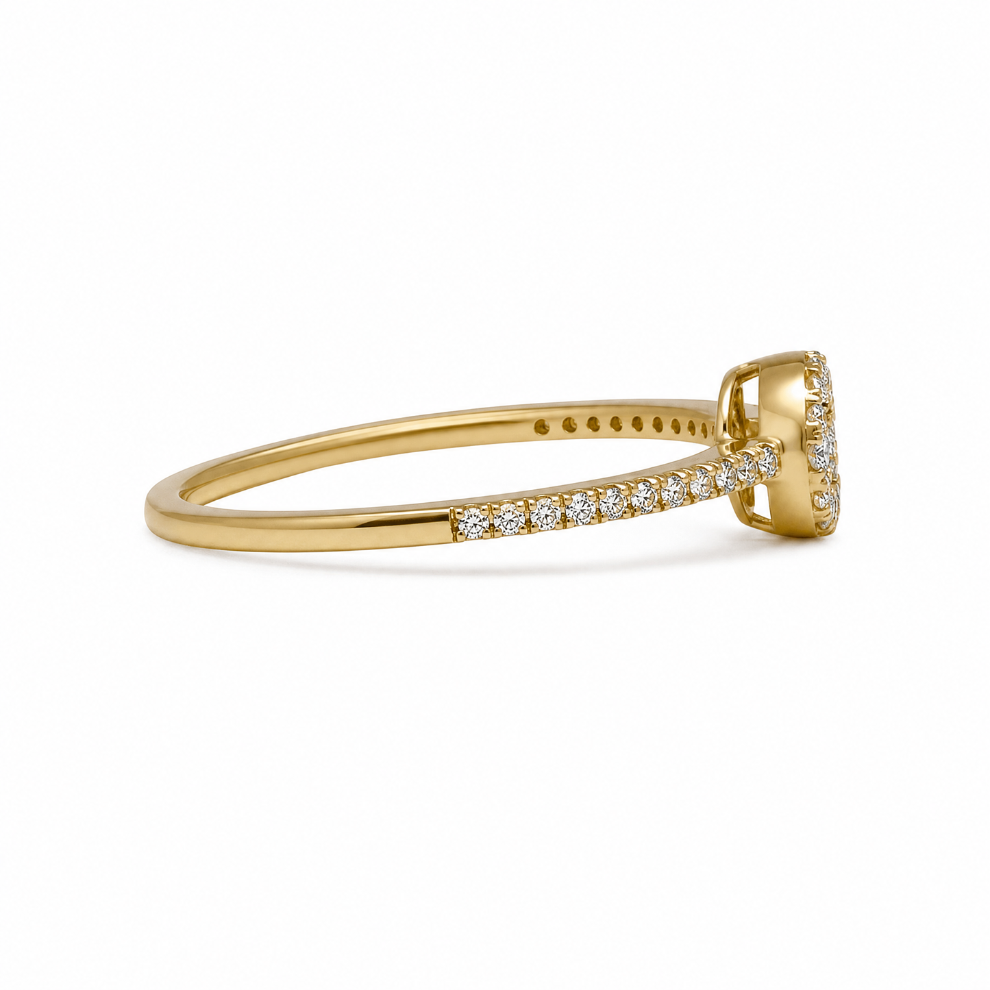 Bague en diamant rond illusion