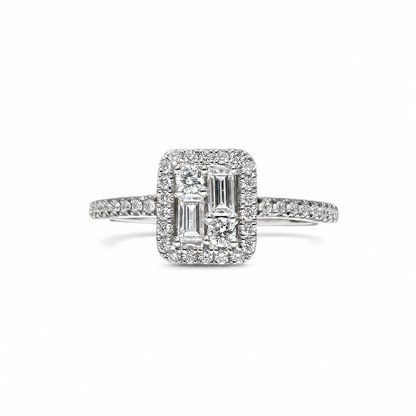 Halo Illusie Diamanten Ring 