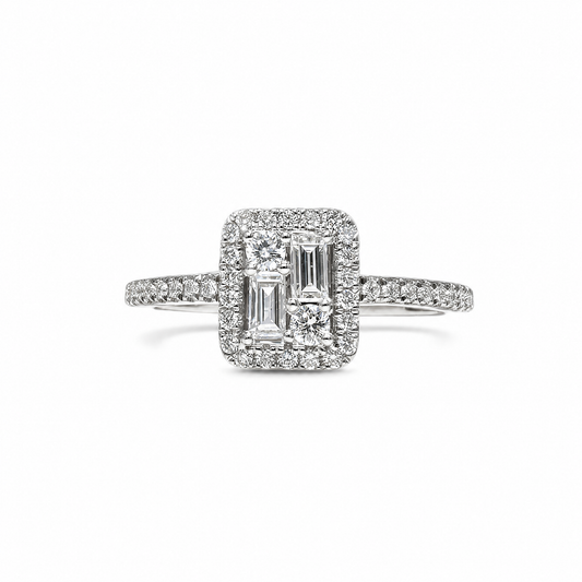 Bague Halo Illusion en diamant 