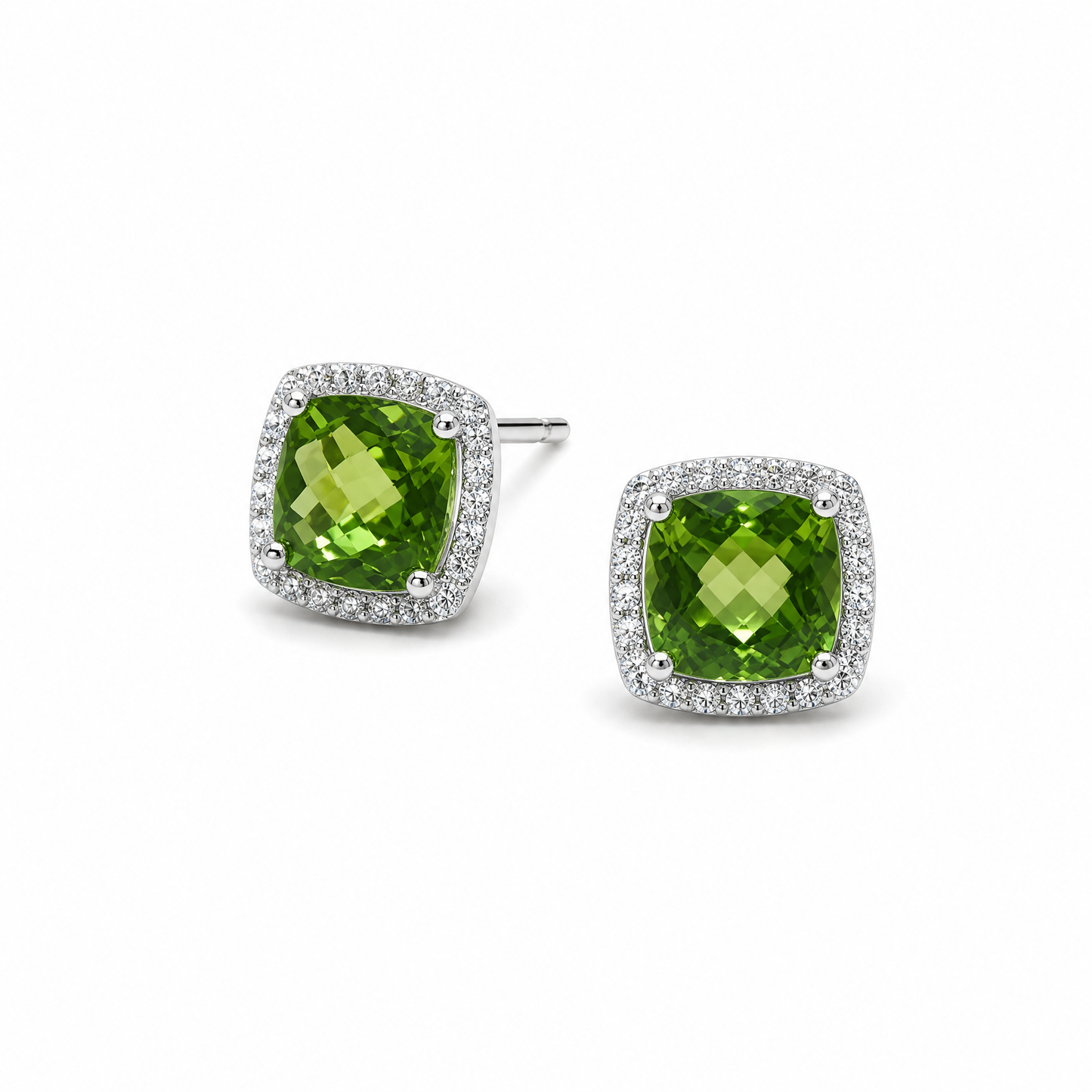Boucles d'oreilles à tige en tourmaline halo