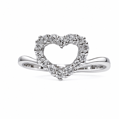 BAGUE EN FORME DE COEUR 0,24 CT 