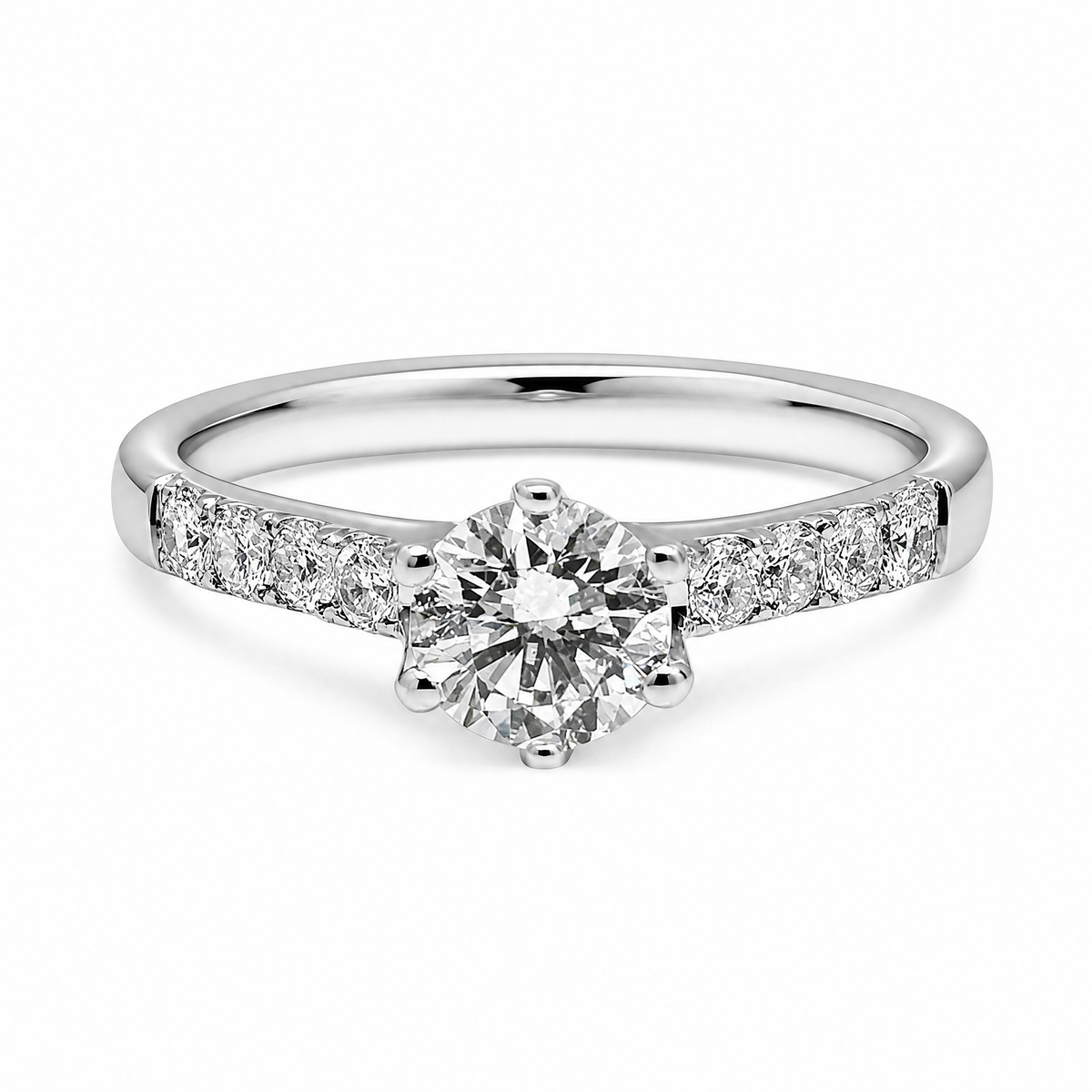 ROUND SOLITAIRE PAVÉ RING