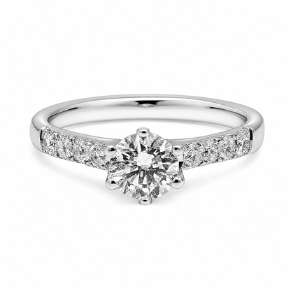 ROUND SOLITAIRE PAVÉ RING