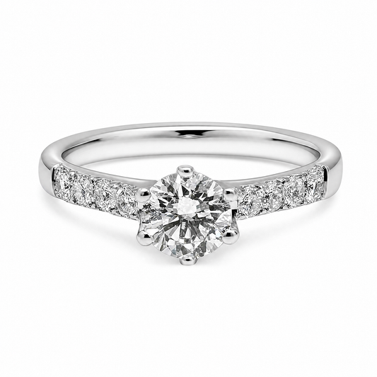ROUND SOLITAIRE PAVÉ RING