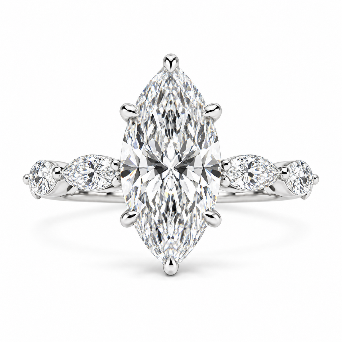 2.09 CT MARQUISE SOLITAIRE MIXED PAVE