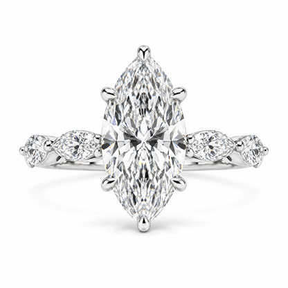 2.09 CT MARQUISE SOLITAIRE MIXED PAVE