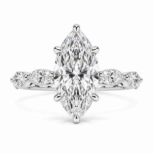 2.09 CT MARQUISE SOLITAIRE MIXED PAVE