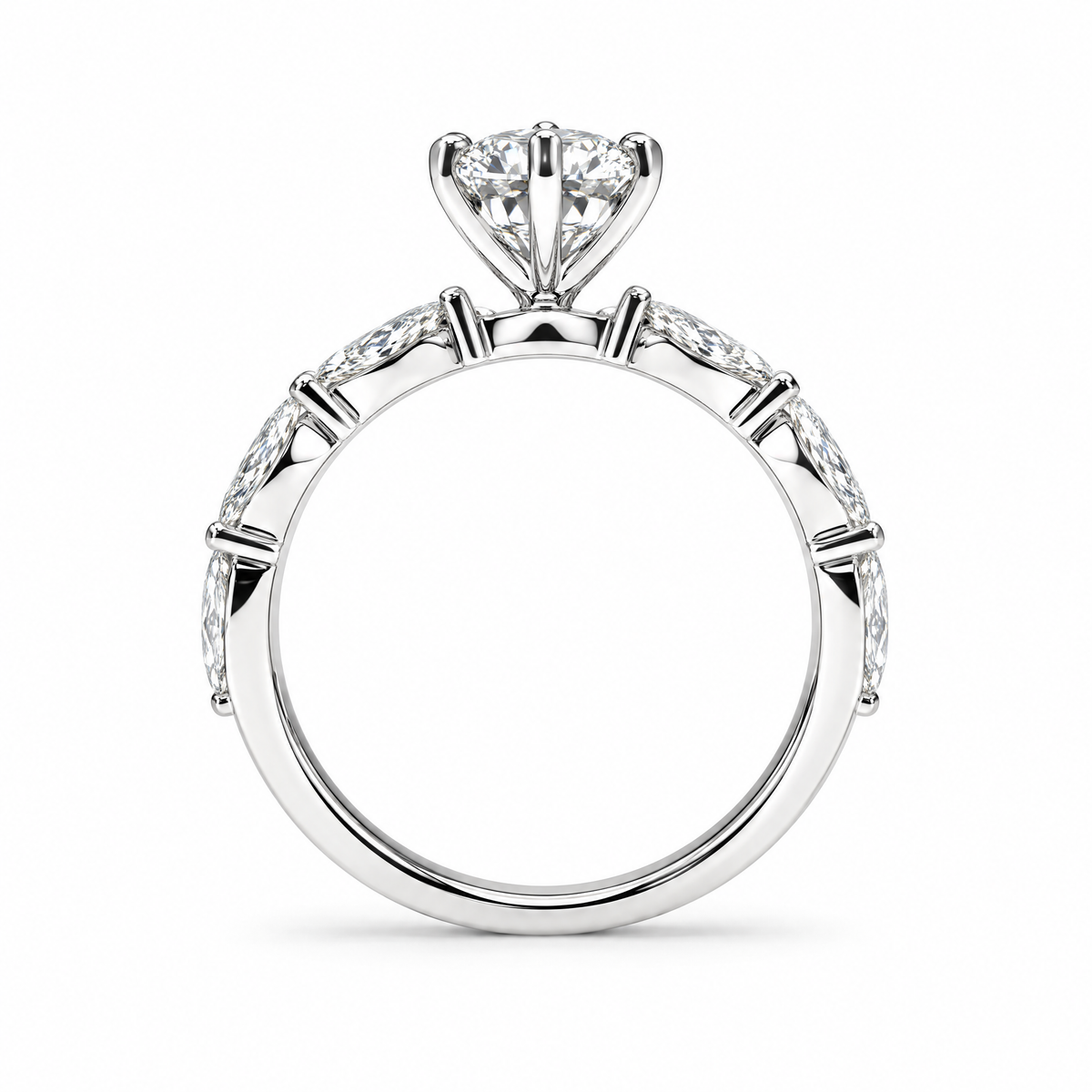 2.09 CT MARQUISE SOLITAIRE MIXED PAVE