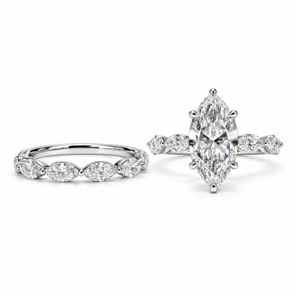 2.09 CT MARQUISE SOLITAIRE MIXED PAVE