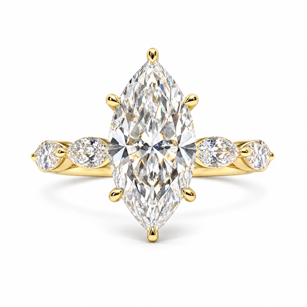 2.09 CT MARQUISE SOLITAIRE MIXED PAVE