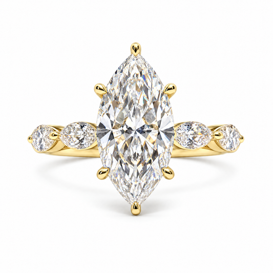 2.09 CT MARQUISE SOLITAIRE MIXED PAVE