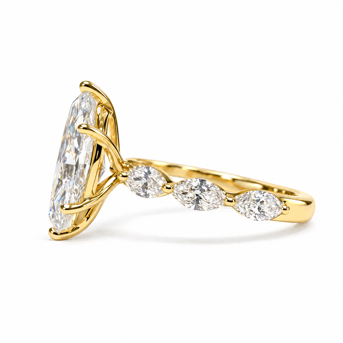 2.09 CT MARQUISE SOLITAIRE MIXED PAVE