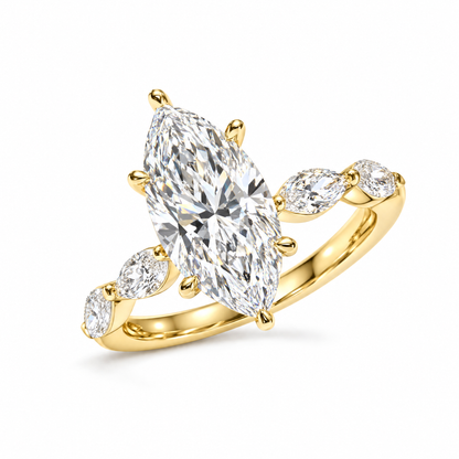 2.09 CT MARQUISE SOLITAIRE MIXED PAVE