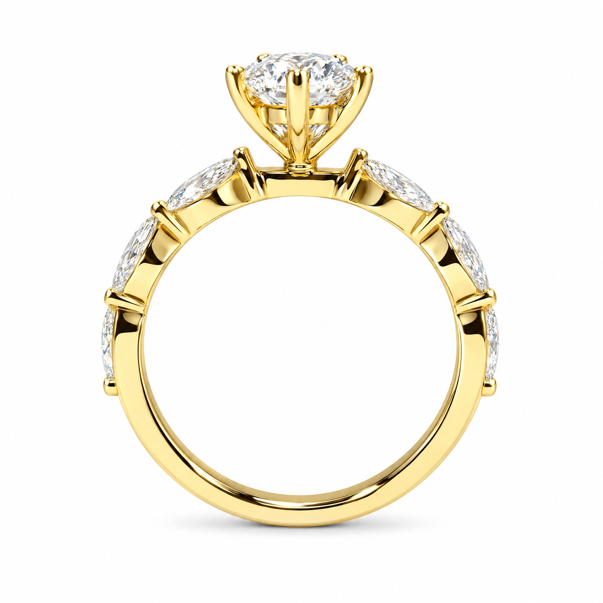 2.09 CT MARQUISE SOLITAIRE MIXED PAVE