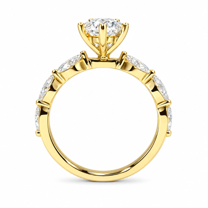 2.09 CT MARQUISE SOLITAIRE MIXED PAVE