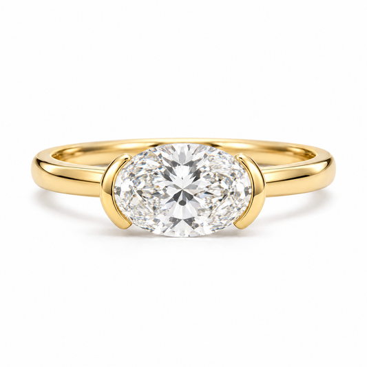 EAST WEST OVAL SOLITAIRE