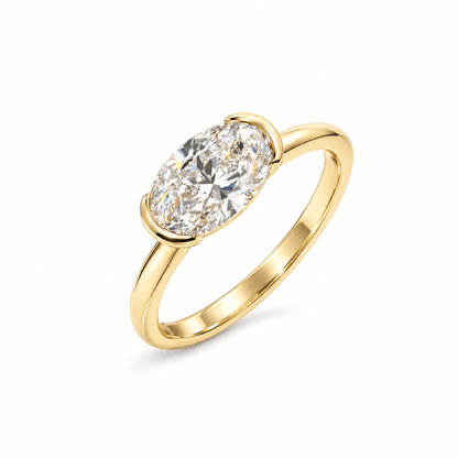 EAST WEST OVAL SOLITAIRE