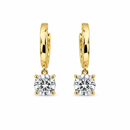 COLLIER HUGGIE SOLITAIRE GOUTTE 1,50 CT 