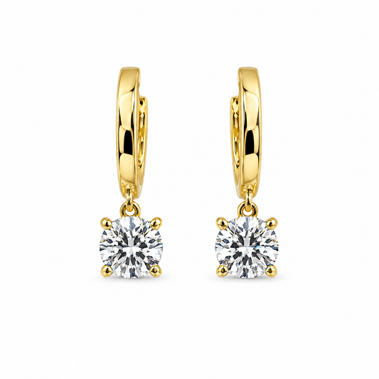 COLLIER HUGGIE SOLITAIRE GOUTTE 1,50 CT 