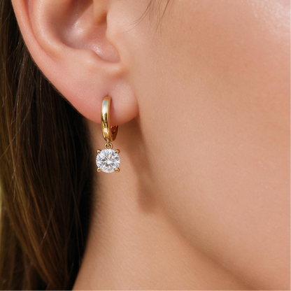 COLLIER HUGGIE SOLITAIRE GOUTTE 1,50 CT 
