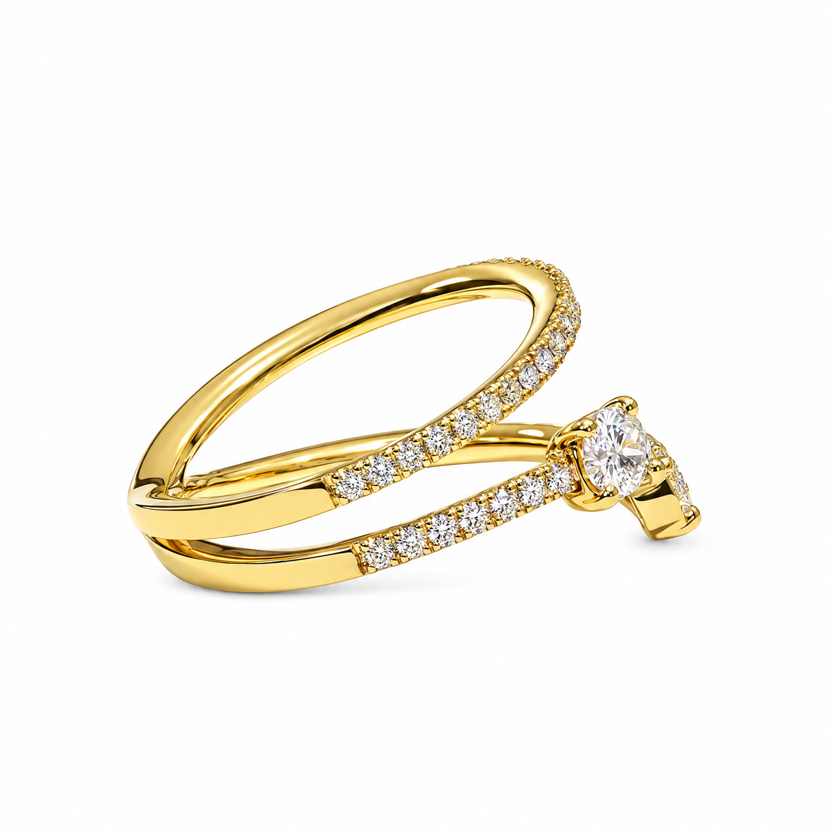 Toi & Moi Oval and Diamonds Ring