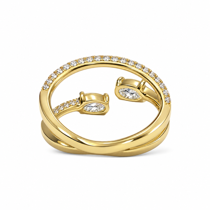 Toi & Moi Oval and Diamonds Ring