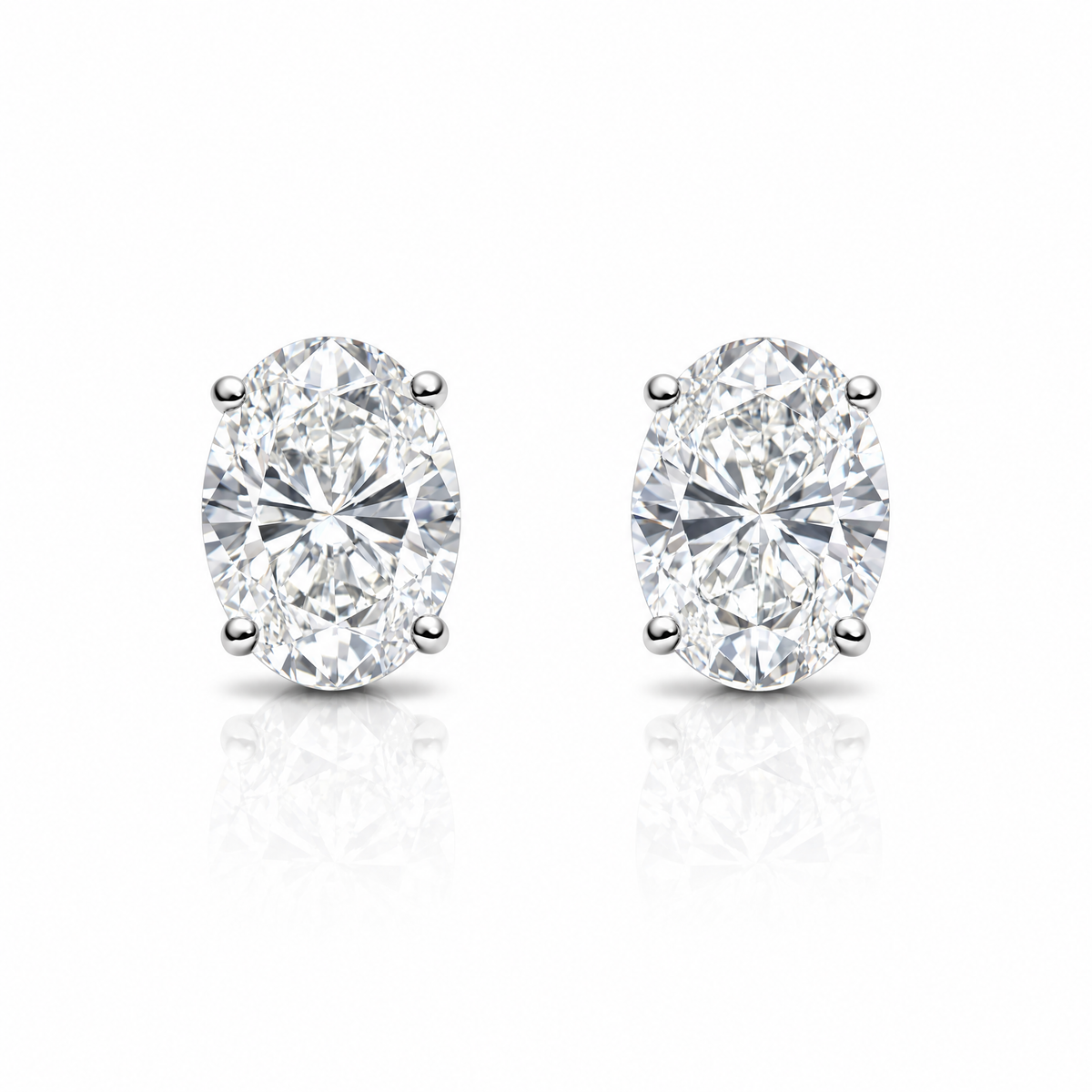 OVAL SOLITAIRE EARRINGS