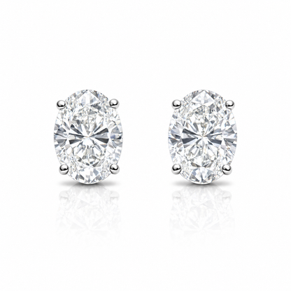 OVAL SOLITAIRE EARRINGS