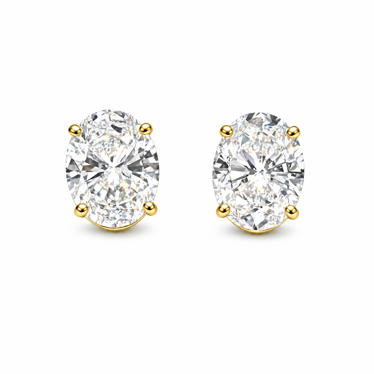 OVAL SOLITAIRE EARRINGS