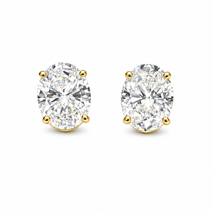 OVAL SOLITAIRE EARRINGS