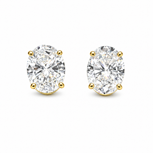 OVAL SOLITAIRE EARRINGS