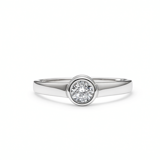 BAGUE SOLITAIRE RONDE 0,25 CT 
