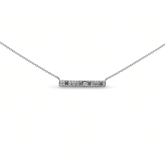 Diamanten staaf ketting 