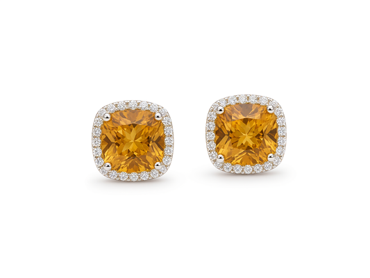 4.55 CT Citrine Set in Diamond Halo Setting