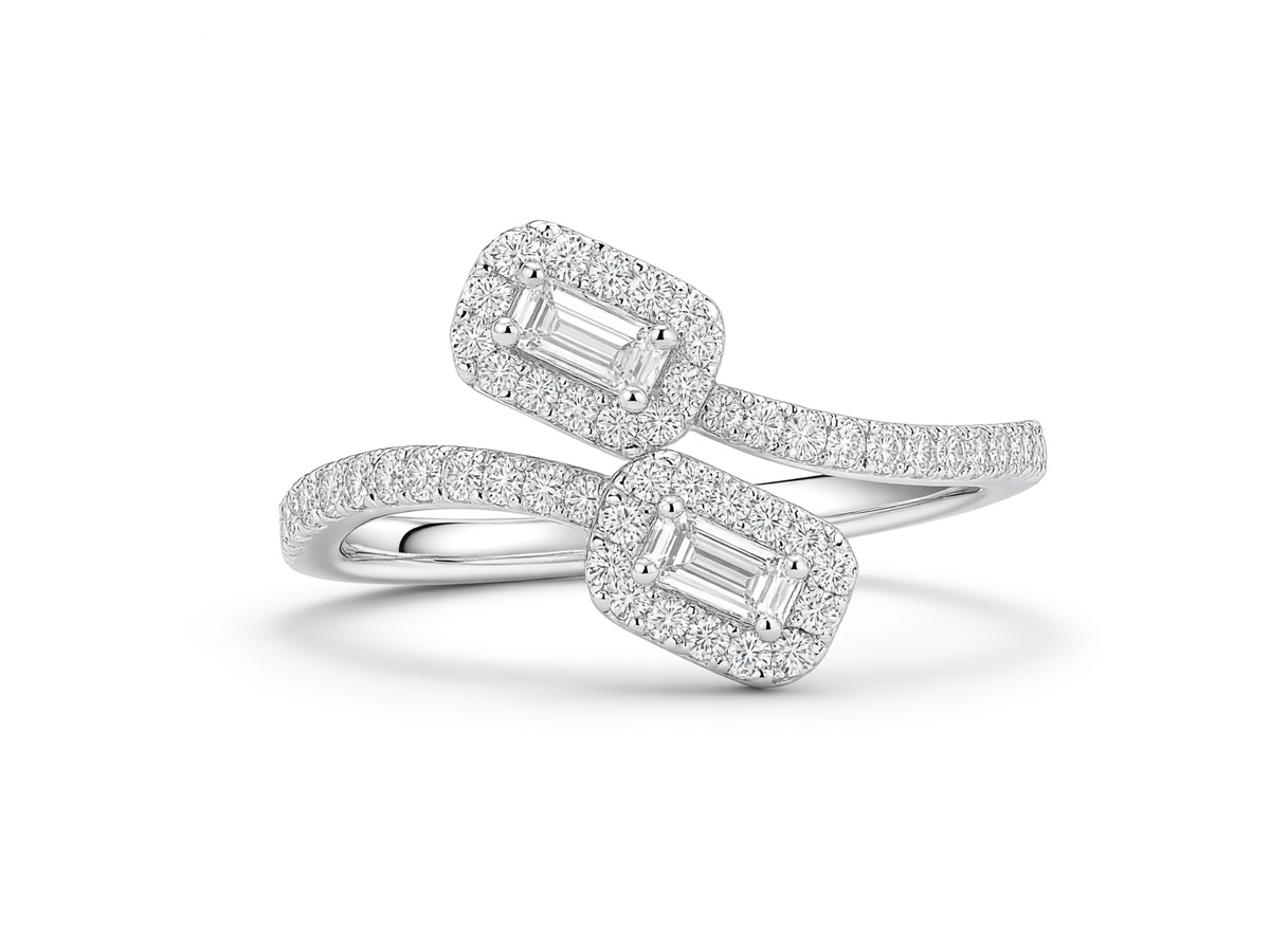 Toi &amp; Moi Illusie Diamanten Ring 